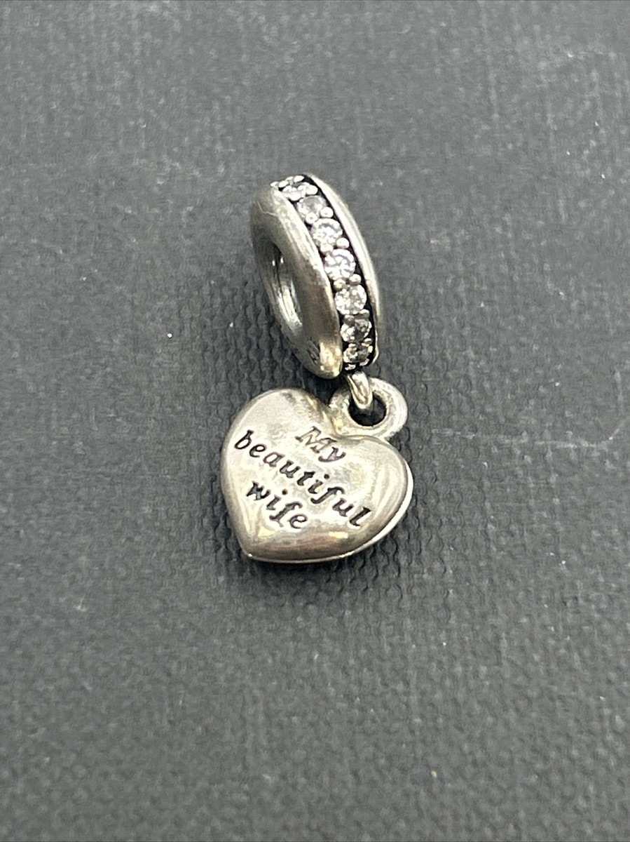 Authentic Pandora Sterling Silver MY BEAUTIFUL WIFE Dangle Charm