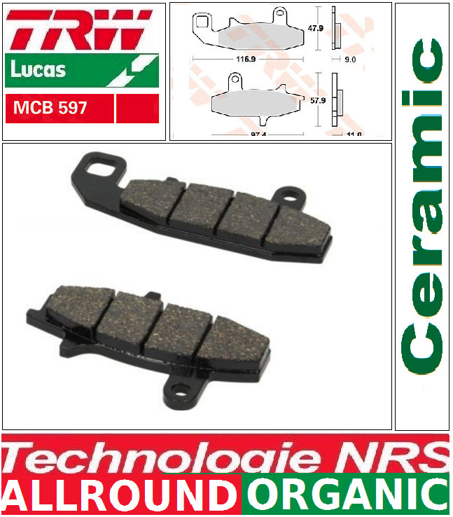 Plaquettes frein avant TRW MCB597 supprimez les sifflements DR650