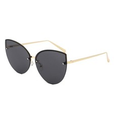 Chic Cat Eye Fashion Sunglasses for Women, UVA  UVB Protection Rimless Shades