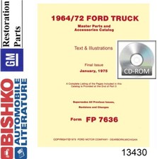 1964 1972 Ford Truck Parts Numbers Book List Cd Interchange Illustrations