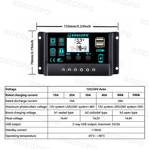 6000W-Solar Panel Set Solar Power Inverter Generator 100A Home 110V Grid System - Picture 10 of 18