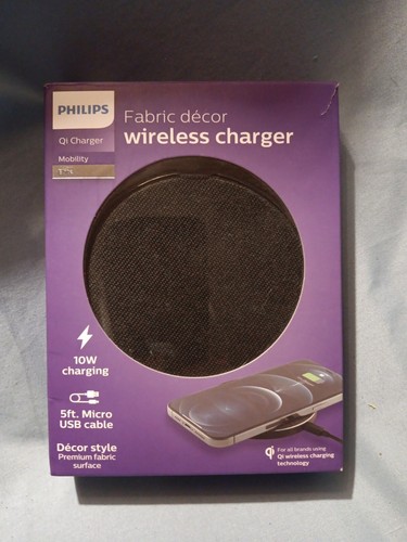 Philips Fabric Decor Surface Qi Fast Wireless Charger Charging Pad - 第 1/8 張圖片