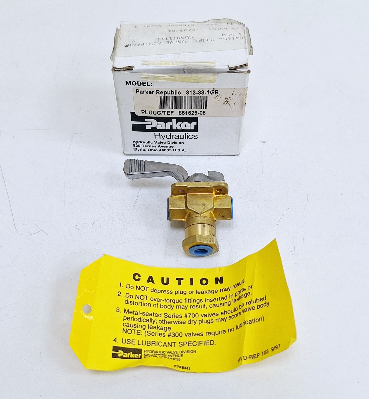 Parker 313-33-1/8B Manual Plug Valve