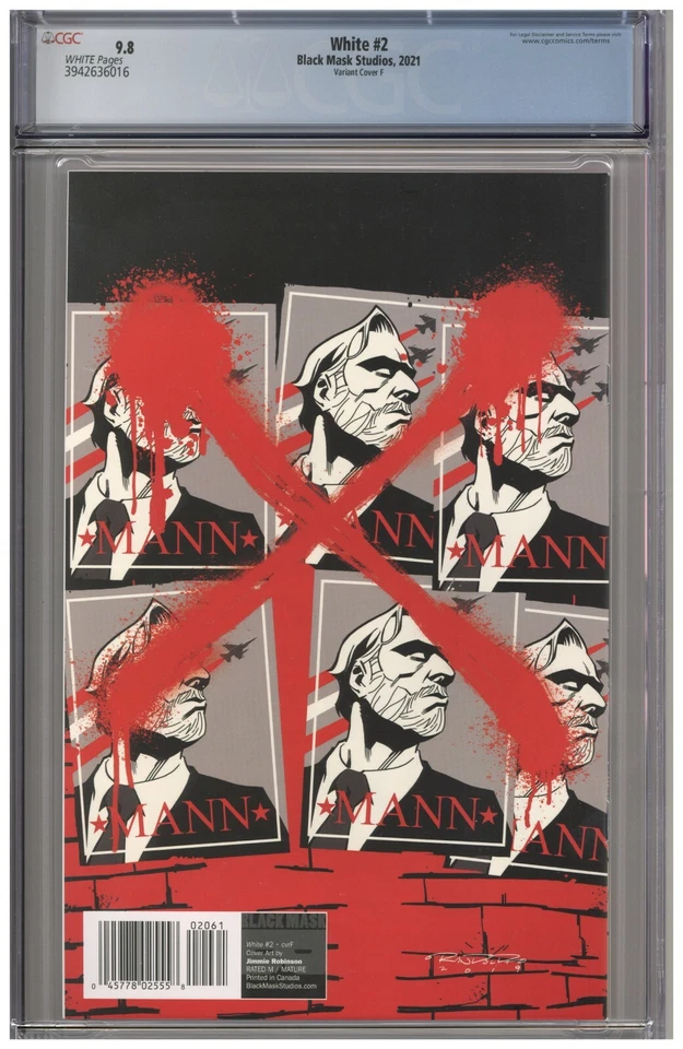 Cubierta Variante Blanca #2 CGC 9.8 F Jimmie Robinson Cubierta Máscara Negra Estudios 2021 Foto 2 de 2