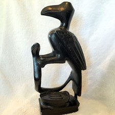 Oiseau mythique sculpté et serpent 15" de haut démarreur conversation