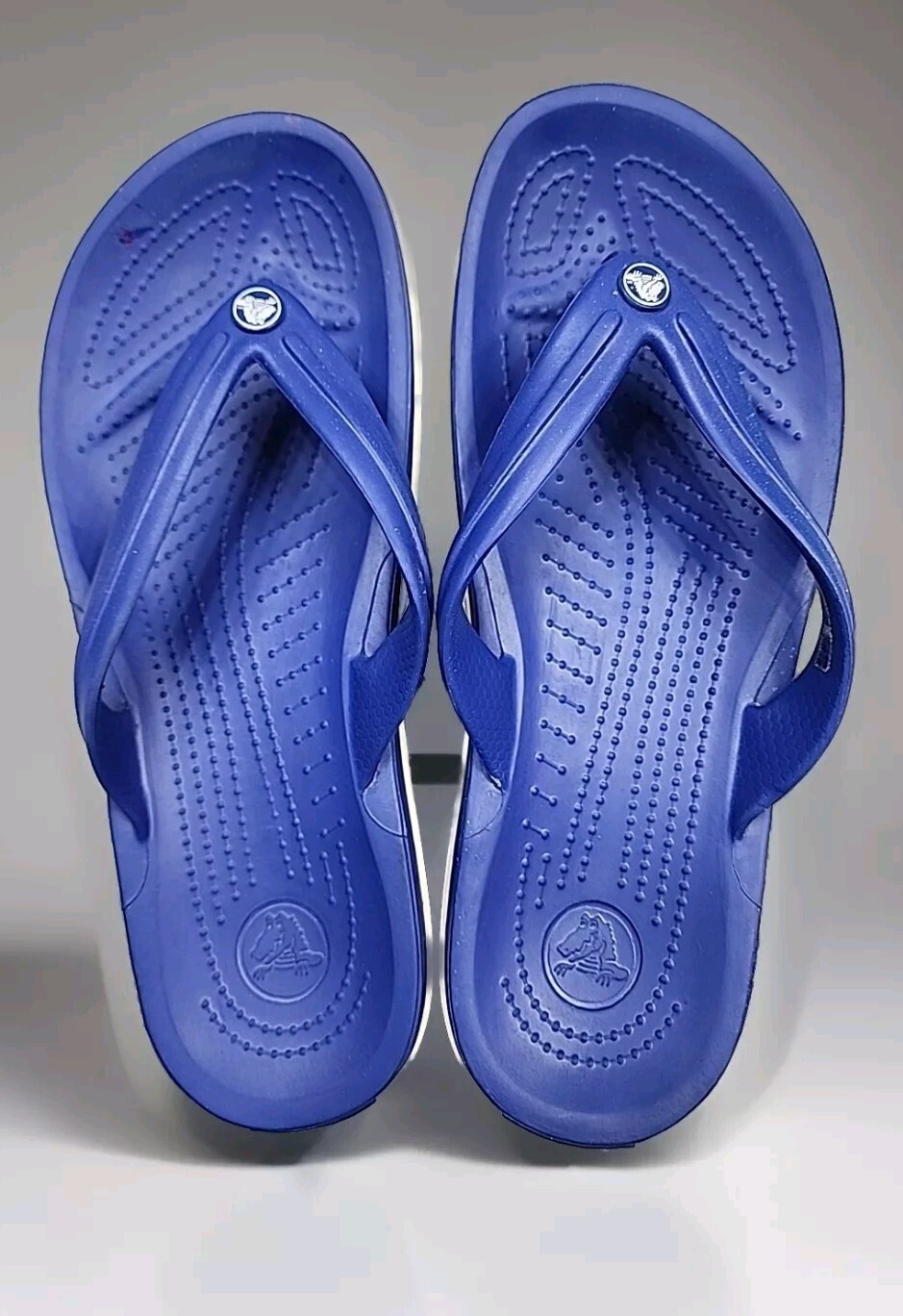 Crocs Flip Flops Sandals Blue Mens Size  7 Woman’s 9 Shoes-image
