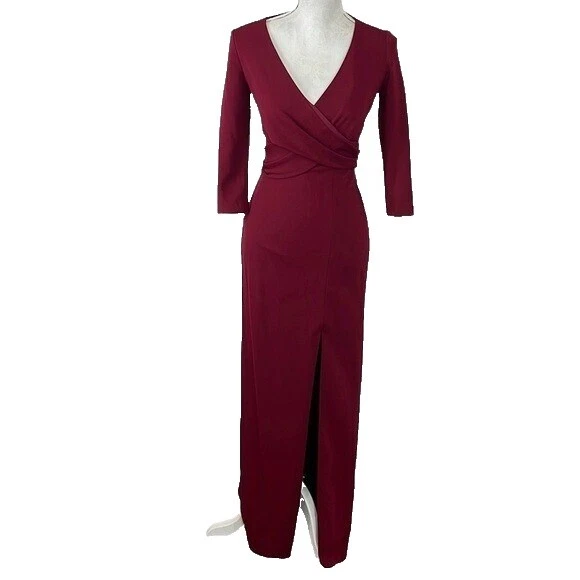 3/4 Sleeve Long Wrap Dresses
