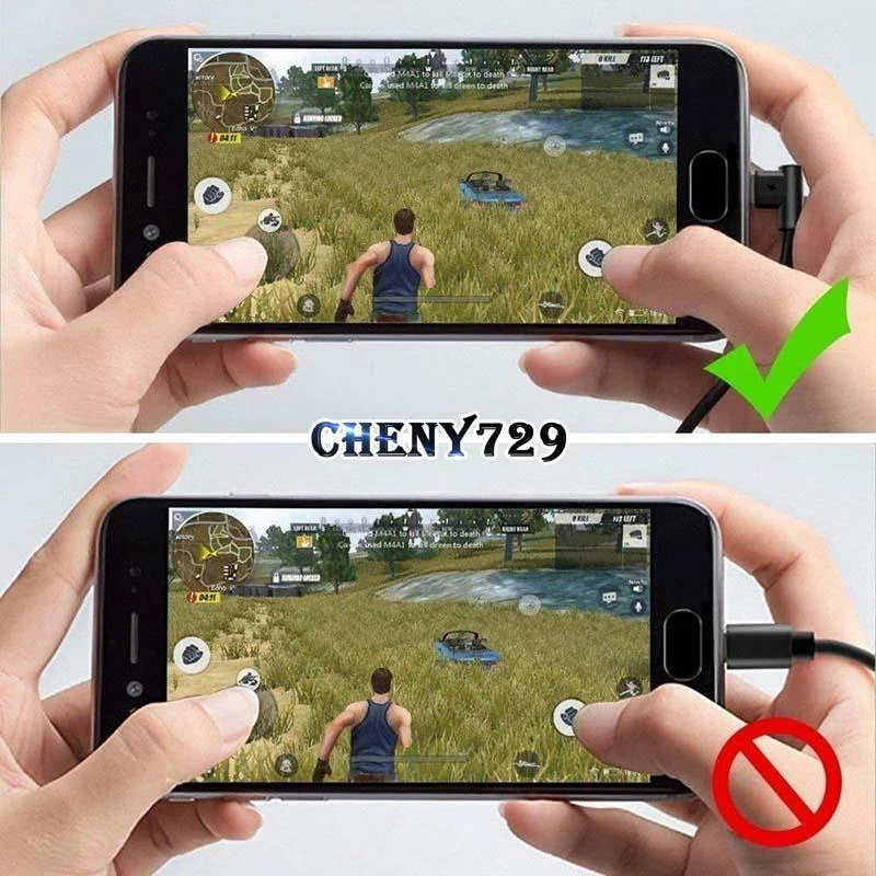 Braided L SHAPE 90° Type C USB-C Data Sync Charging Charger Cable For Alcatel 5 - Image 3 of 4