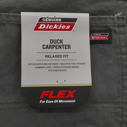 NWT Dickies Duck Carpenter Jeans Size 44x32 Gray Relaxed Fit Canvas Work Pants - Picture 5 of 16