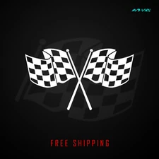 Checkered Racing Flag Vinyl Decal Sticker | Finish Line JDM Race Flag 381