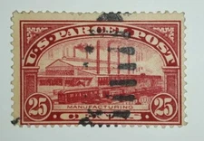 Travelstamps: 1912-13 US Stamp Scott# Q9 Manufacturing ,used, ng, 25 cents