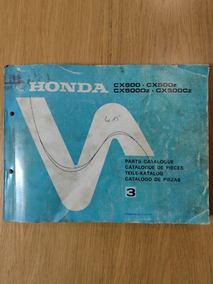 Original Honda CX500 z Dz Cz Parts Catalogu 1979 Parts Catalog Vintage Motorcycle 