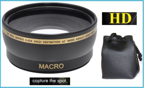 HD 0.43x Wide Angle with Macro Lens For Canon Vixia GX10 XF405 XF400 XC15 XC10 - Afbeelding 1 van 3