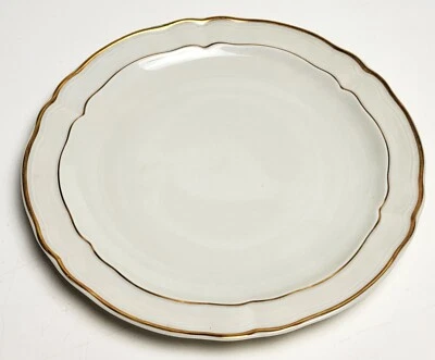 Vintage B&c Bernardaud Limoges France Louis XV Doré Bord 21.6cm Plat à Salade - Photo 1/4