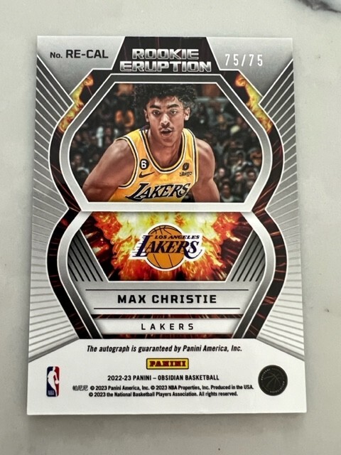 2022-23 Obsidian Eruption Electric Etch Purple /75 Max Christie 