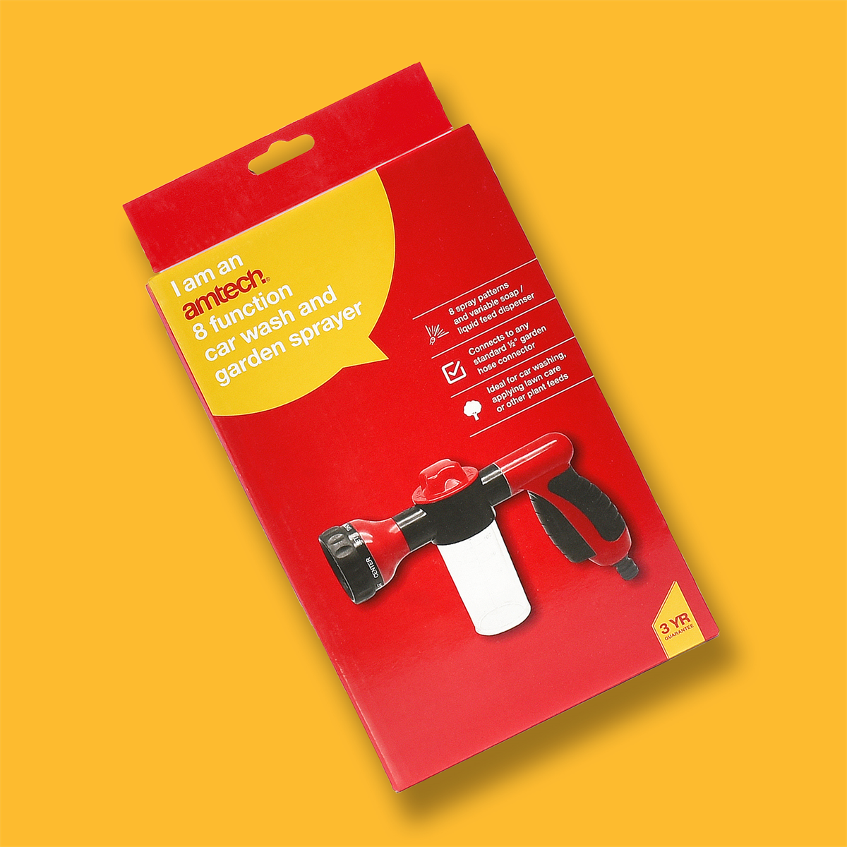 Amtech 8-Function Garden Hose Nozzle – Multi-Spray Gun with Easy Grip Handle