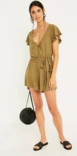 Free people Moss tie waist linen blend  playsuit minimalist soft girl stretch xs