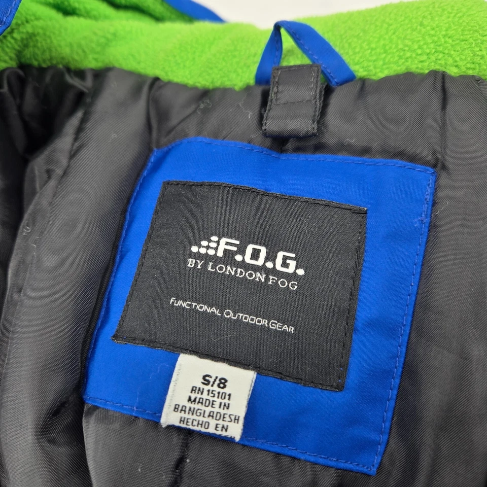 Chaqueta acolchada F.O.G by London Fog Boys azul talla S/8 capucha forrada de lana Foto 3 de 4