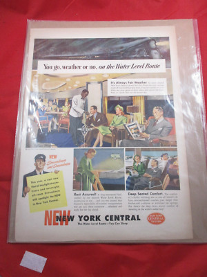 1947 NEW YORK CENTRAL ''The Water Level Route'' Travel ADD Original