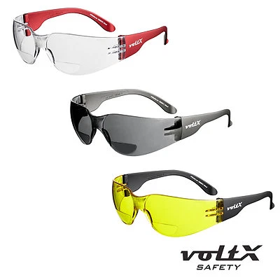 3 x voltX GRAFTER BIFOCAL Reading Safety Glasses 1xClear, 1xYellow & 1xSmoke