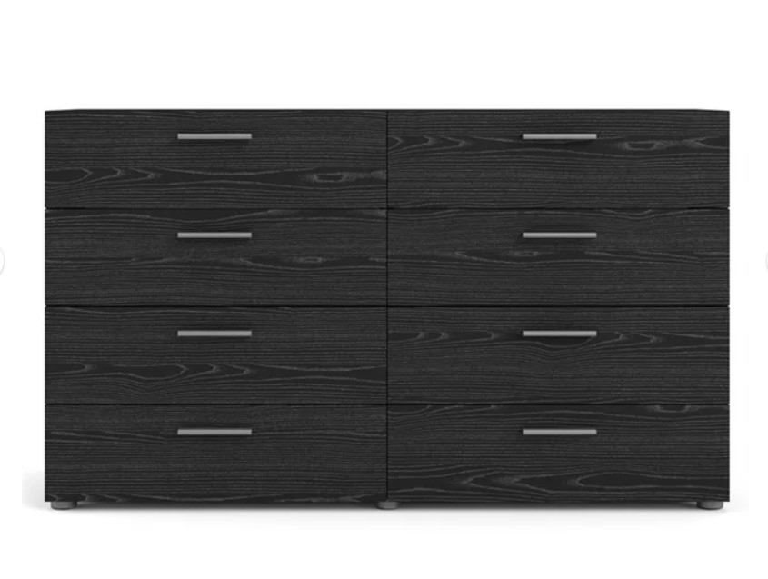Bedroom Set 3 Piece Dresser Nightstands BLACK Wood Grain Wooden Furniture Home