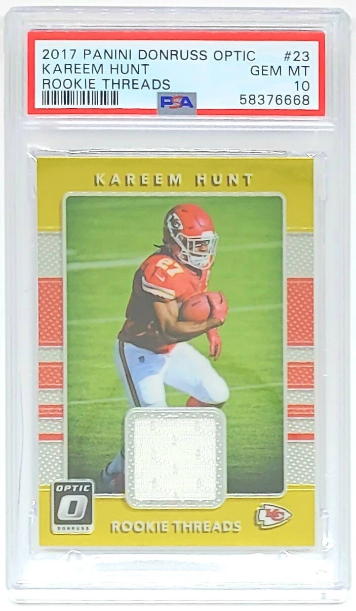 Kareem Hunt Panini Donruss Optic Rookie Threads #23 Base