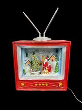 Holiday House Christmas Vntg TV w/ LED Lights Music Movement Brand New See Video