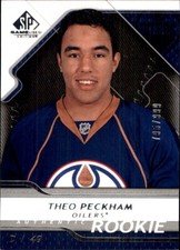 2008-09 SP Game Used #185 Theo Peckham RC SERIAL #795/999 EDMONTON OILERS