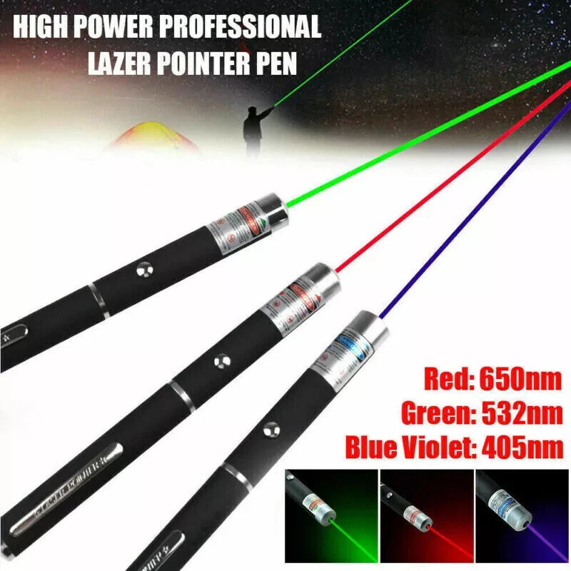 500 METR Laserpointer Grün Rot Reichweite EXTREM STARK SEHR HELL 1mW Akku - Bild 4 von 4