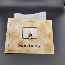 School Sanctuary Shell Pin Gold Tone Tac pin School Safety Small .75"