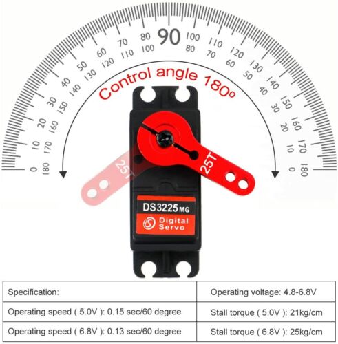 Dsservo DS3225 25kg Wasserdicht Metal Gear High Torque Digital Servo RC - Bild 5 von 7