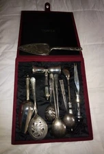4 Piece Old Master by Towle Silver Set + 6 Mixed Silverplated Utensils