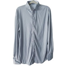 Collars  Co Blue Dot Long Sleeve Button Up Dress Collar Polo Shirt Large NWOT