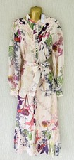 Squisito Maxi Abito Karen Millen X Lydia Nuovo Botanico Seta Cotone UK10