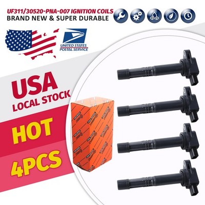 4x UF311 Ignition Coils For Honda S2000 2.2L Acura RSX 2.0L 30520PNA007 Reliable