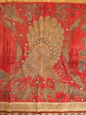 Antique Chinese Silk Embroidery Large Chinese Embroidered Silk Celebration Banner