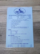 Vtg 1960s Greg Noll Surfboards Hermosa CA Surf Shop Price List Surfing Ephemera