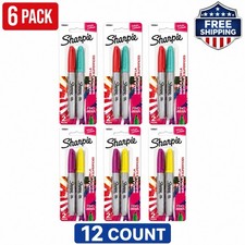 Sharpie Fine Point Permanent Markers 6 Pack Water Resistant Quick Dry Colors