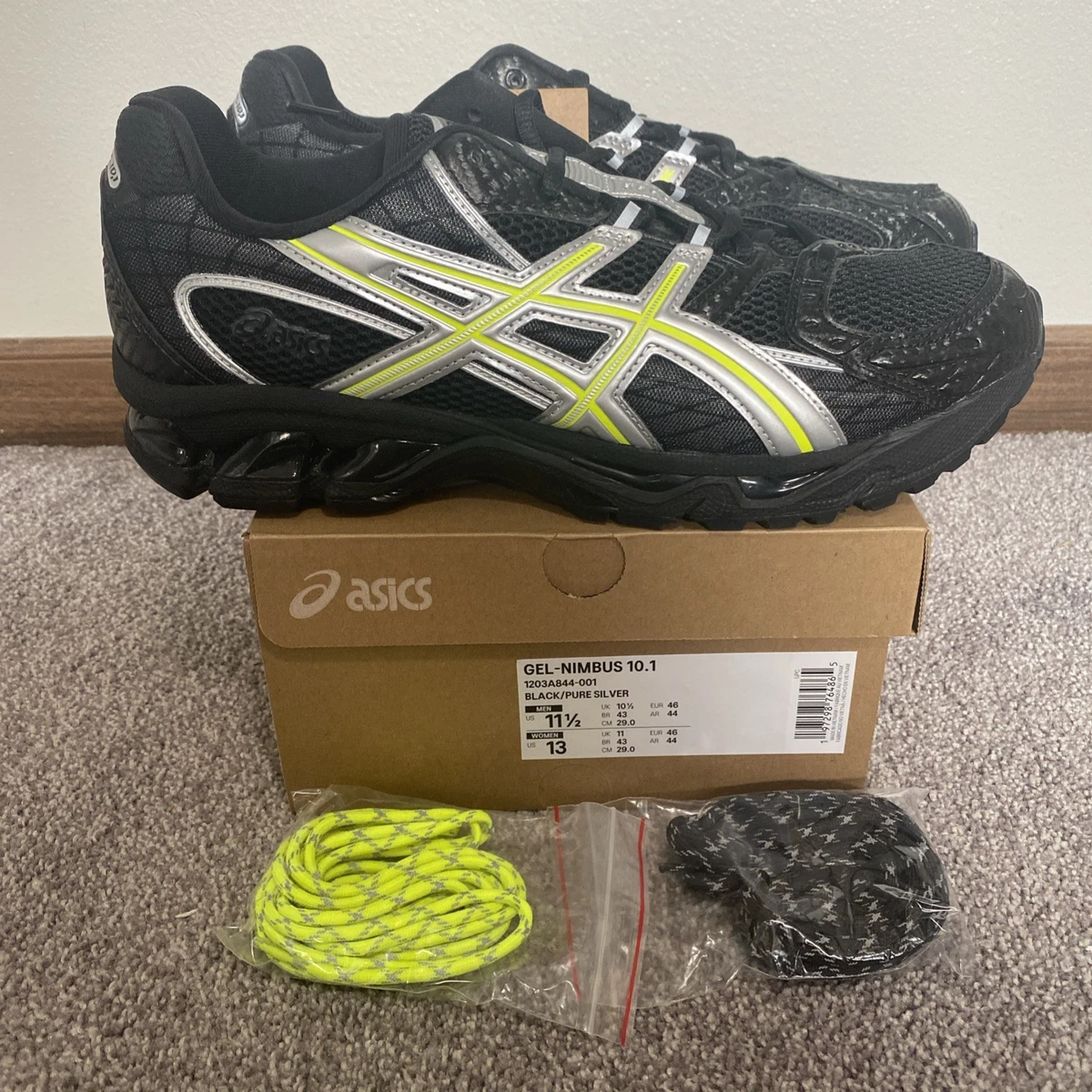 Kith x ASICS Gel Nimbus 10.1 Black Pure Silver for Sale