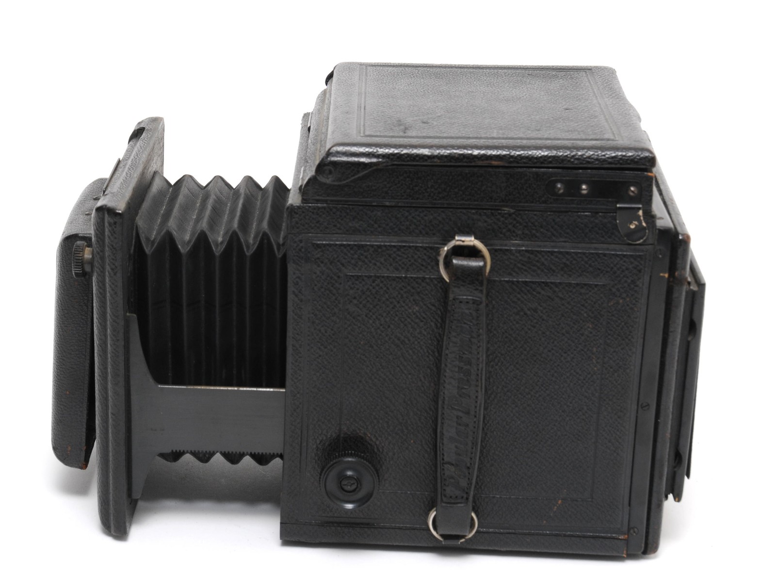 Popular Pressman 접이식 카메라, Houghton-Butcher w. Zeiss Jena Triotar 4.5/15cm 3