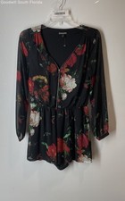 Express Womens Multicolor Floral Long Sleeve V-Neck Mini Dress Size Small