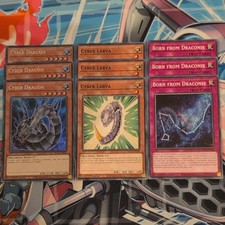 3 Cyber Dragon (Alt Art) Silver Ultra BLC1-EN021 & Larva/Draconis 108/106 YuGiOh