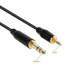 6ft 6.35mm 1/4" to 3.5mm 1/8" Male TRS Stereo Audio Adapter Conversion Cable