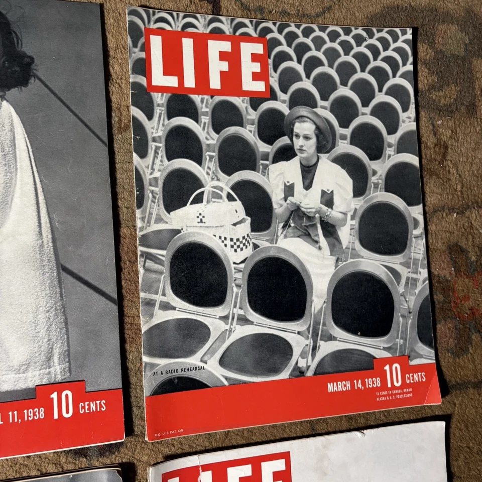 1938 Life Magazine Vintage Lot 9 Issues 1930’s Old Pre-WWII Ads Fashion Sports - Image 3 of 4