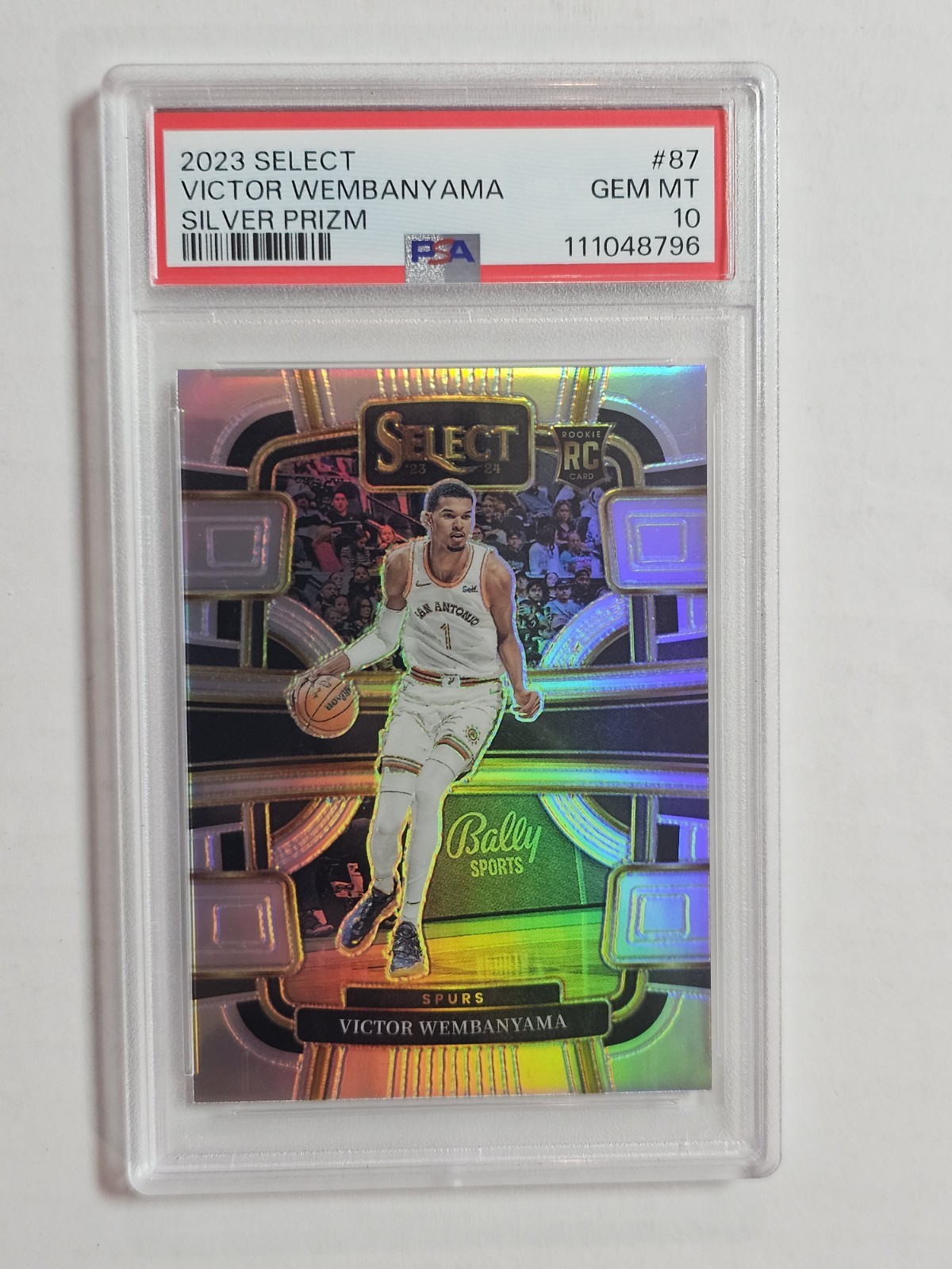 2023 PANINI SELECT SILVER PRIZM #87 VICTOR WEMBANYAMA ROOKIE RC PSA 10