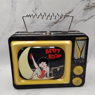 Vintage Vandor Betty Boop Moon Collectible TV Antenna Handle Tin Tote Lunchbox