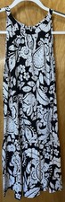 LOFT black and white paisley print knit swing dress Size Small bow detail