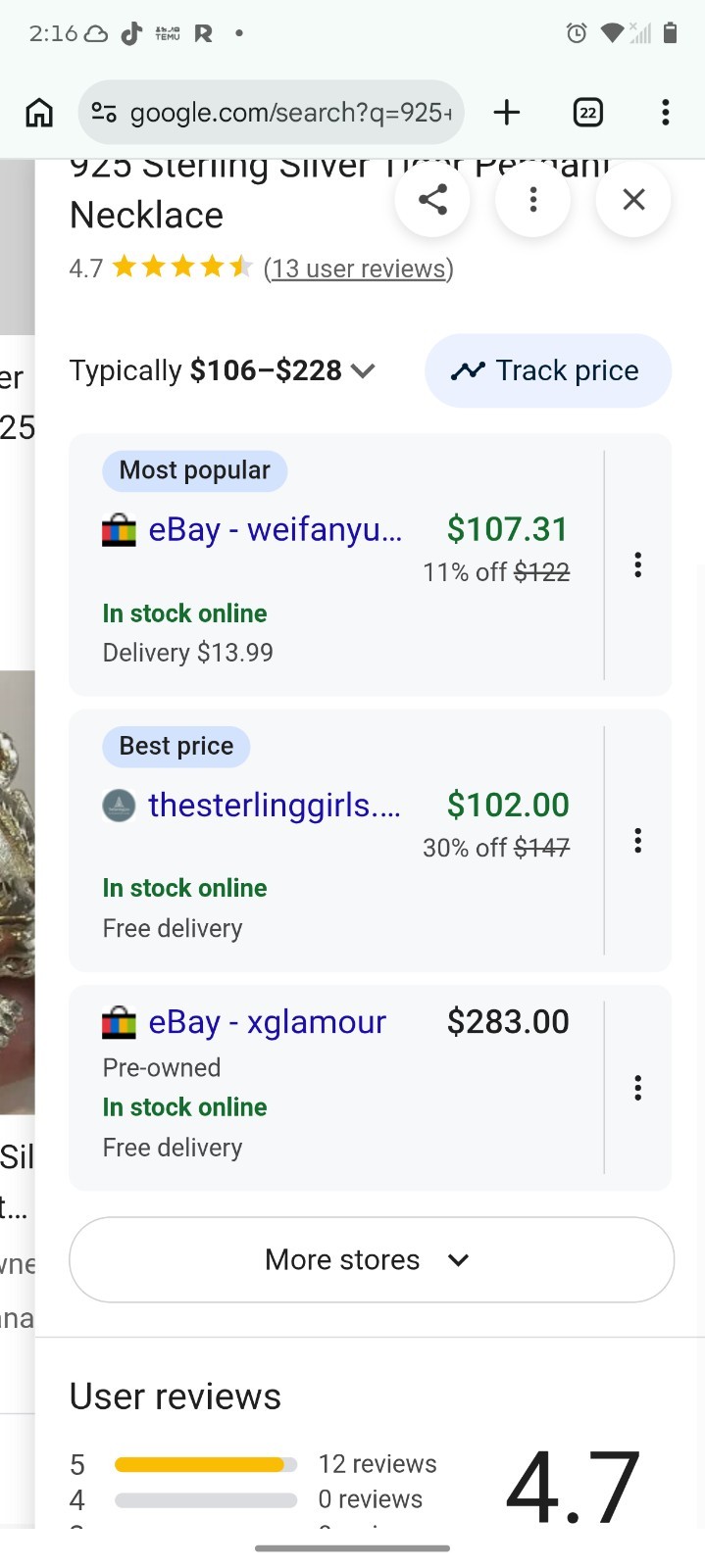 925 Sterling Pendent - image 2