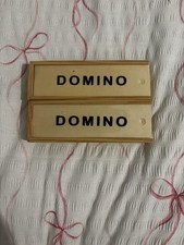Unbranded Domino Game Set 28-Piece Wooden Slide Lid Box Brand New Without Tags