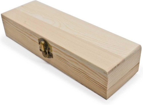 Plain Unfinished Wood Pencil Box, Unpainted Rectangle DIY Artist Tool and... - 第 1/6 張圖片